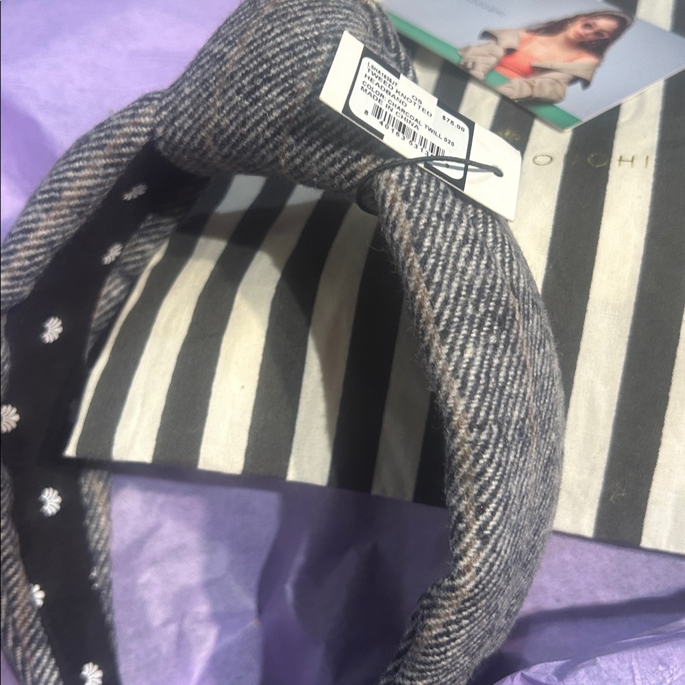 Lele sadoughi tweed knotted headband new with tags
